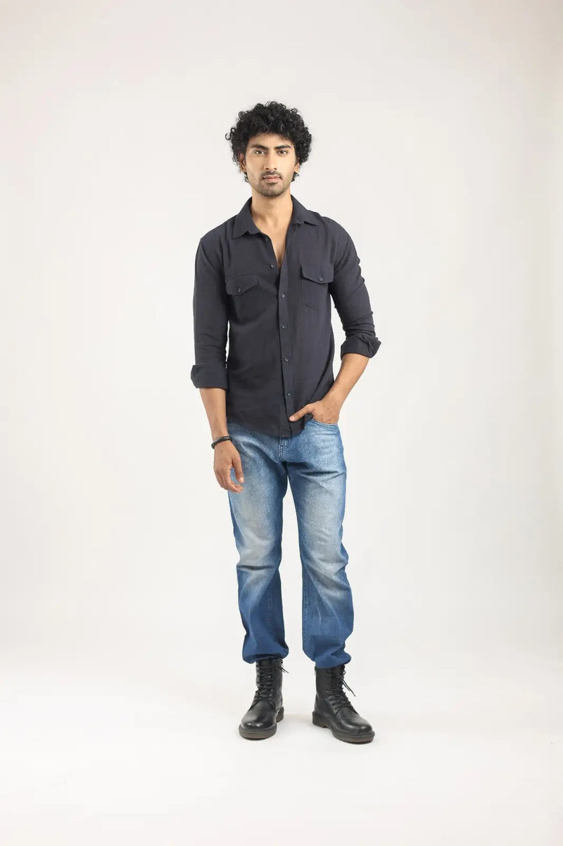 REGULAR FIT DOUBLE POCKET SHIRT